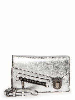 Rebecca Minkoff Metallic Silver Crossbody Wallet